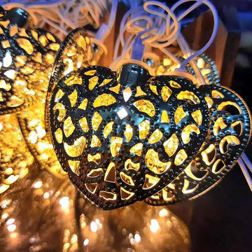 14 Metal Heart String Lights  4 MTR