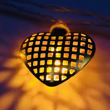 14 Metal Heart String Lights  4 MTR