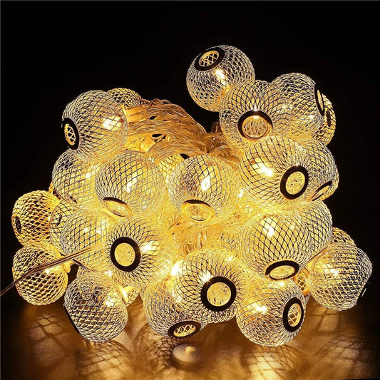 14 Metal Lantern Shaped  String Lights 4 MTR