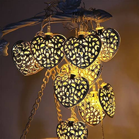 14 Metal Heart String Lights  4 MTR