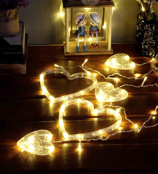 6 Heart Curtain Light 6 Big  & 6 Small