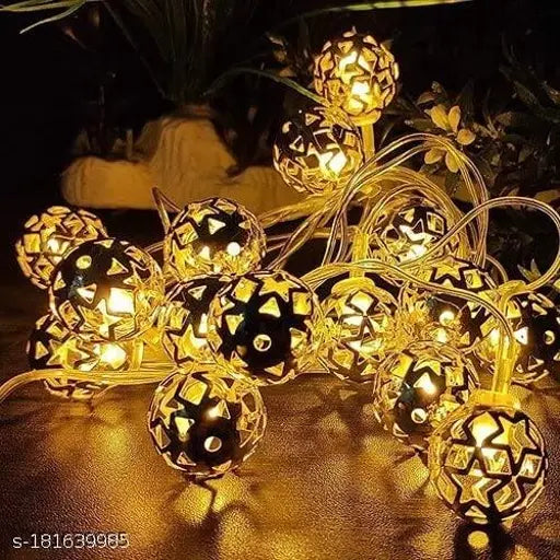 14 Metal Star Ball String  Lights 4 MTR