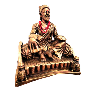 Chhatrapati Shivaji Maharaj Golden murti statue for home office  (17 inch size)