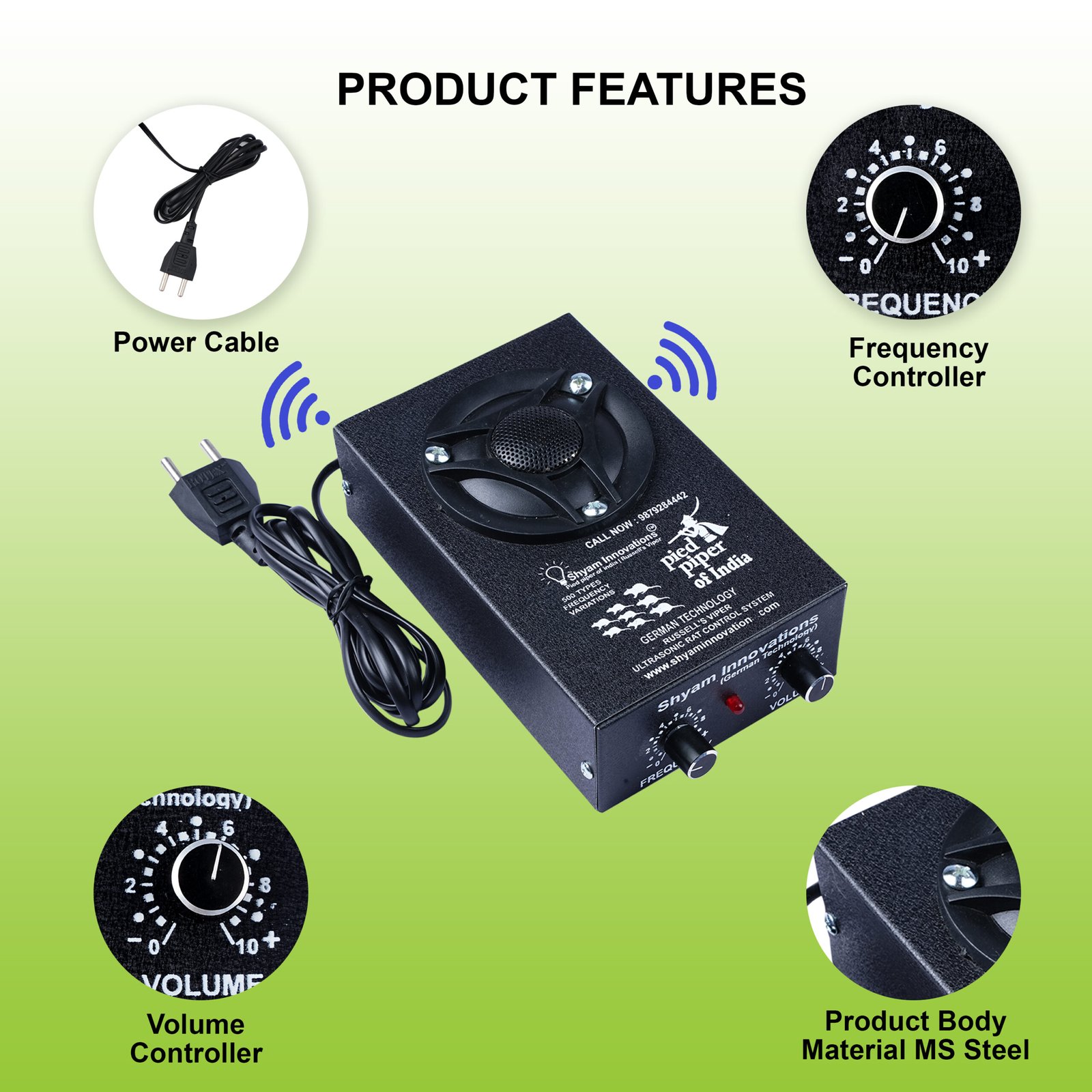 Ultrasonic Rat & Pest Repeller for Home – Keep Your House 100% Pest-Free! Made in India(Area Covered:2500 SF) - Image 2