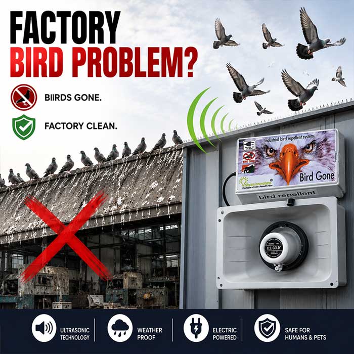 Shyam Innovations – Industrial Ultrasonic Bird Repellent System (5000 Sq. Ft) | Waterproof, Electric, Loud Sound Device