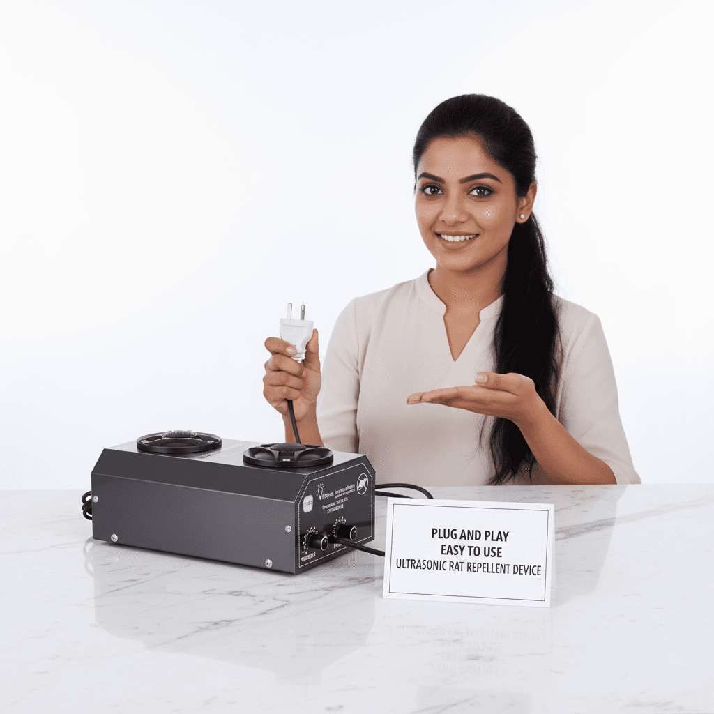 Shyam Innovations Ultrasonic Rat and Rodent Pest Repeller – 3500 Sq Ft Coverage, Safe & Eco-Friendly, Made in India, Ideal for Home, Office, Kitchen, Storeroom | Parking Area - Image 4