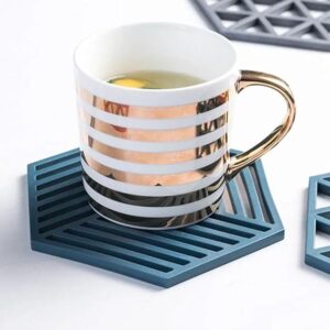 shyam innovation ch-zone 4 Pack Silicone Table Mats Heat Resistant Hot Pans Non-Slip Pot Holders Placemat for Bowl Dishes Kitchen Cooking Dining - Triangle & Line Mix/hot mat pad/Kitchen hot pad