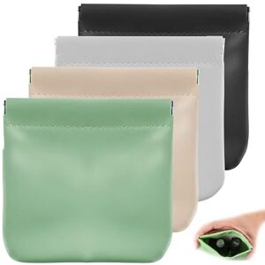 shyam innovations ch-zone  Lambskin Pocket Cosmetic Bag, Waterproof Portable Small Makeup Bag No Zipper Self-closing Small Makeup Pouch for Women Mini Makeup Bag Travel Storage for Cosmetics Headphones Jewelry …, 4PCS,