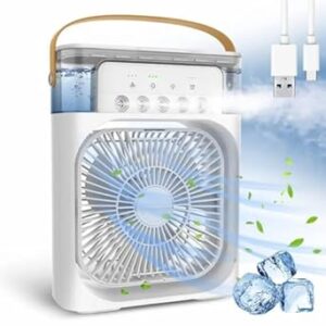 shyam innovations ch-zone Mini Cooler for Room Cooling AC Portable Mini Fan Artic Cooler with 7 Colors LED Light, 1/2/3 H Timer, 3 Wind Speeds and 3 Spray Modes for Office,Home,Dorm,Travel1