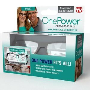 shyam innovations ch-zone One Power Readers Auto Focus Reading Glasses, Clear Focus Auto Adjusting Optic for Women and Men, Black,(PACK OF 1)