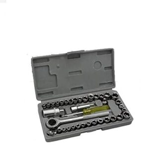 shyam innovations ch-zone 40 in 1 Screw Driver Set, Wrench Tool Kit, Screwdriver and Socket Set Automobile Motorcycle Tool Box Set Socket Wrench Sleeve Suit Hardware Auto Car Repair Tools Home Tool kit Set (Silver)