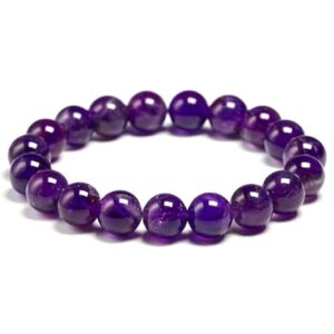 shyam innovations Gems Amethyst Healing Crystal Bracelet 8 Mm for Courage, Protection and Willpower - Boys and Girls