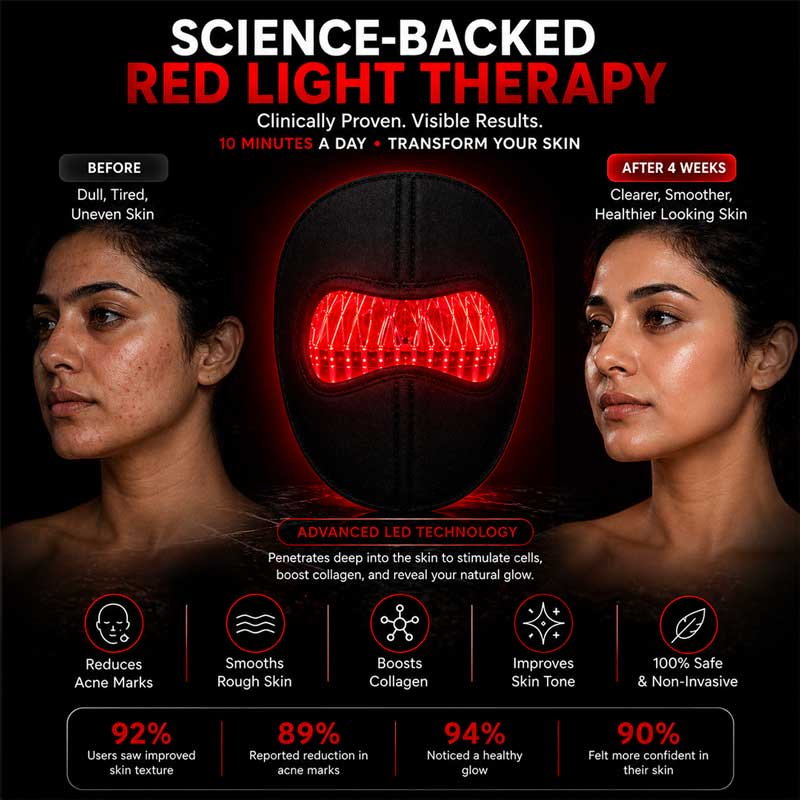 Red Light Face Mask β Anti-Aging LED Therapy Mask for Glowing & Youthful Skin (Men & Women) | Free Cash on Delivery