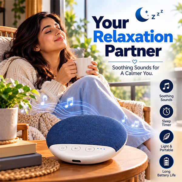 Portable Sleep Sound Speaker with Soothing Music, Sleep Timer & Long Battery Life - Image 4